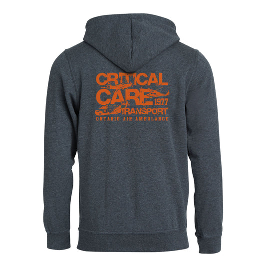 Full Zip Critical Care Transport Adult Hoodie - Charcoal